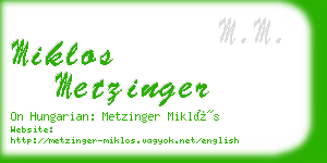 miklos metzinger business card